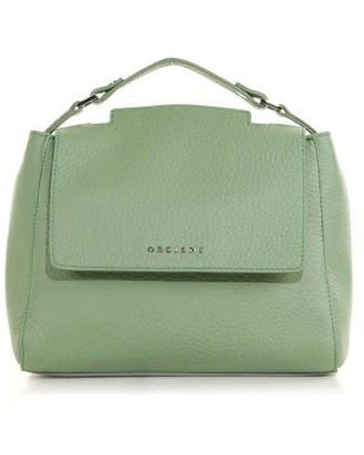 Orciani Sveva Soft Small Leather Handbag With Shoulder Strap - Green