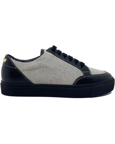 Burberry Logo Canvas Sneakers Leather - Blue