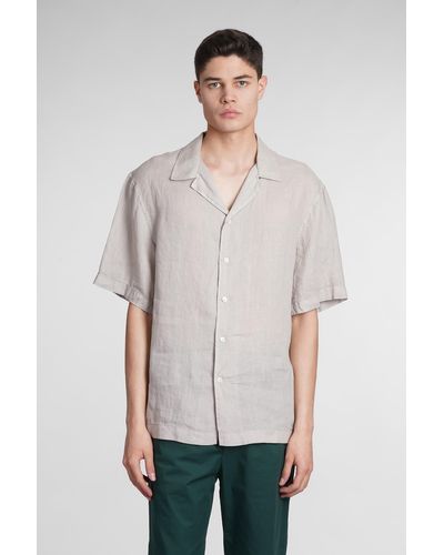 Mauro Grifoni Shirt In Beige Linen - Natural