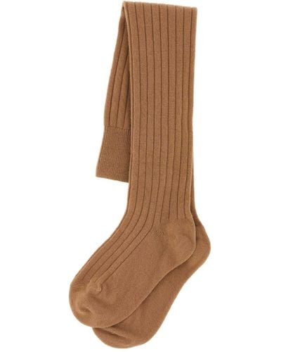 Prada Camel Stretch Wool Blend Socks - Brown
