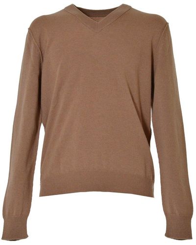 Maison Margiela V-neck Sweater - Brown