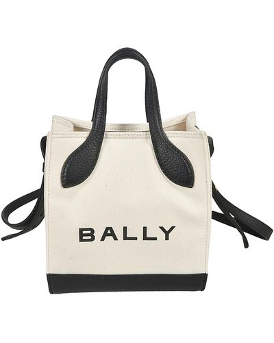 Bally Logo Mini Bar Keep On Shopper Bag - White