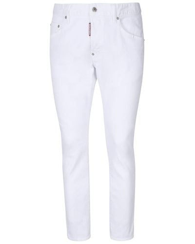 DSquared² Optical Stretch-Cotton Denim Jeans - White