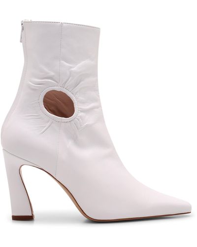 Kalda Fory Leather Ankle Boots - White