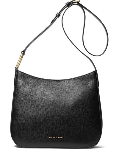 Michael Kors Kensington Large Pebbled Leather Shoulder Bag - Black