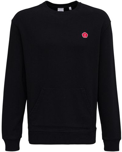 Aspesi Black Cotton Hoodie With Patch Detail