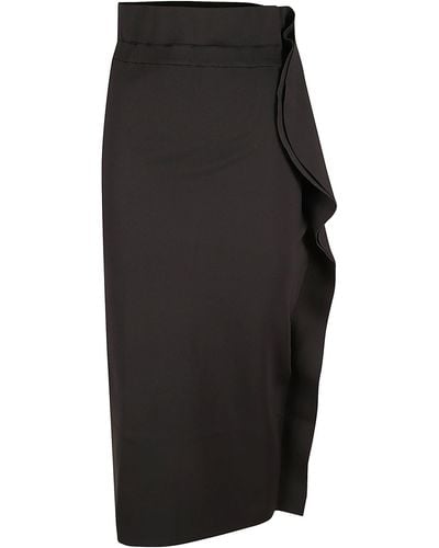 Fiorucci Ruffle Midi Skirt - Black