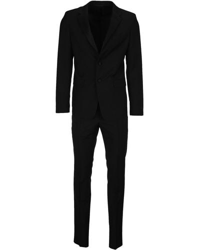 Prada Singled-breasted Two-button Wool Mohair Tuxedo - Black