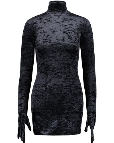 Vetements Velvet Styling Dress With Gloves Clothing - Black