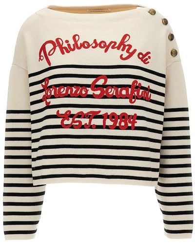 Philosophy Di Lorenzo Serafini Boat Neck Sweater - White