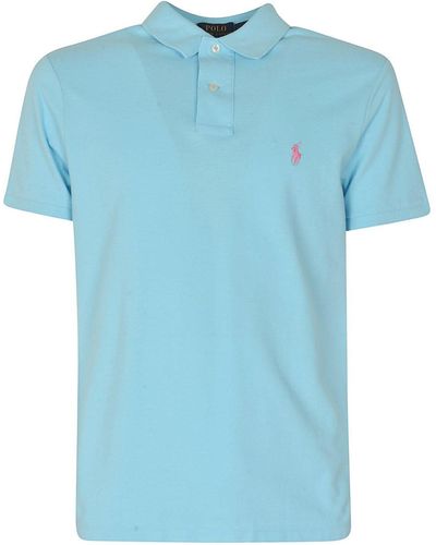 Polo Ralph Lauren Pony Embroidered Short-sleeved Polo Shirt - Blue
