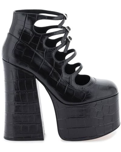 Marc Jacobs The Croc Embossed Kiki Ankle Boots - Black