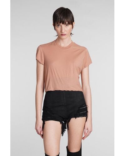 Rick Owens Level T T-shirt In Rose-pink Cotton - Black