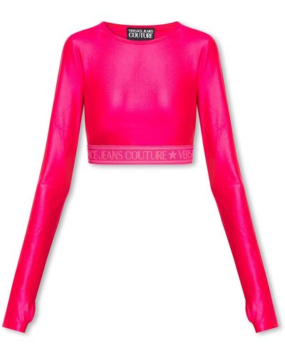 Versace Jeans Couture Top With Logo - Pink