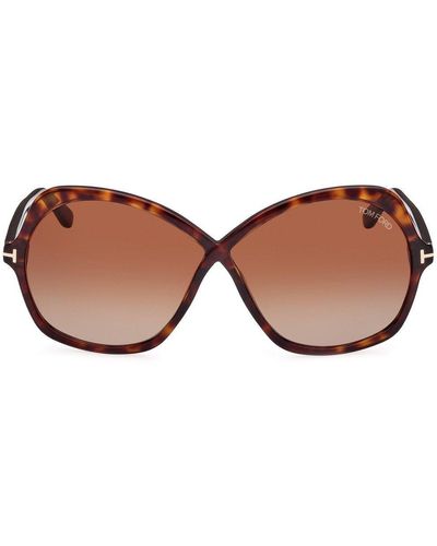 Tom Ford Oversized-Frame Sunglasses - Brown