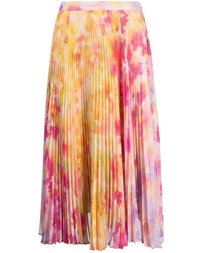 Twin Set Printed Floral Pleated Skirt - Pink