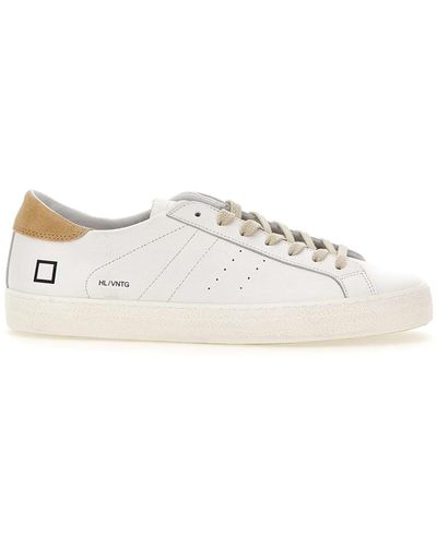 Date Hillow Vintage Calf Leather Trainers - White