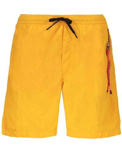 Parajumpers Logo Print Swim Shorts - Yellow