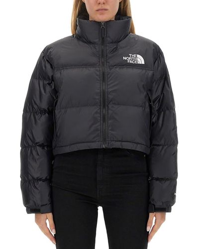 The North Face Nuptse Padded Cropped Jacket - Black