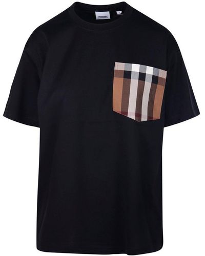 Burberry Vintage Check-detailed Crewneck T-shirt - Black