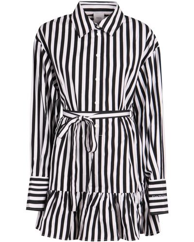 Patou Striped Cotton Shirtdress - Black