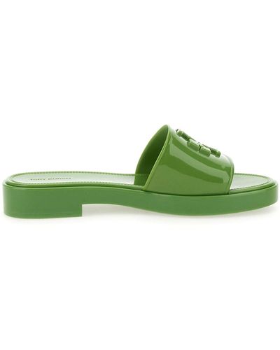 Tory Burch Eleanor 30mm Jelly Slides - Green