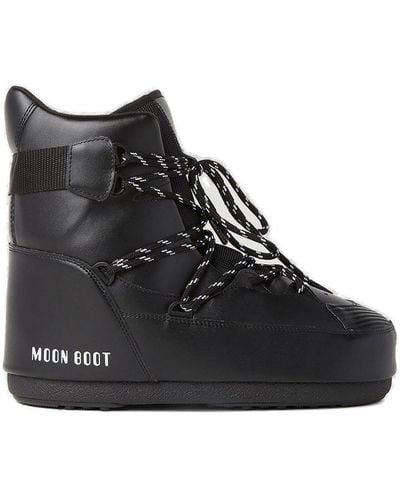 Moon Boot Moonboot Sneaker Mid Calf Padded Snow Boot Polyester Rubber - Black