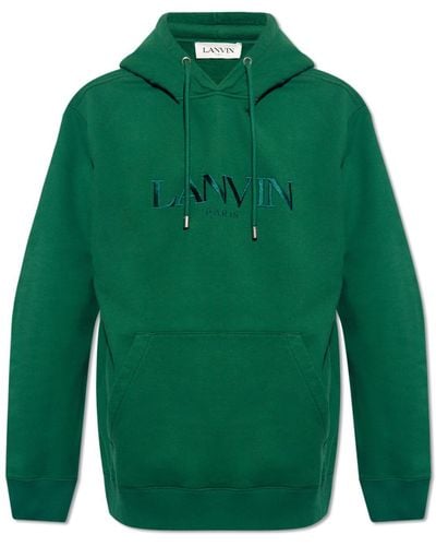Lanvin Hoodie With Logo - Green