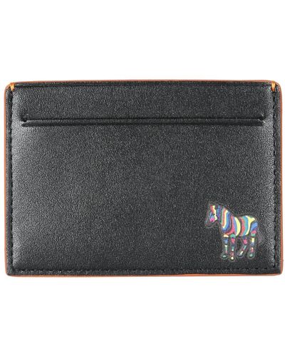 PS by Paul Smith Leather Card Holder With Zebra - Gray