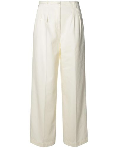 A.P.C. White Cotton Pants