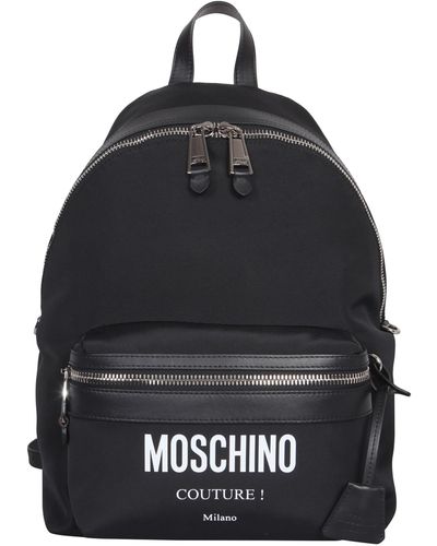 Moschino Large Backpack With Logo - Black