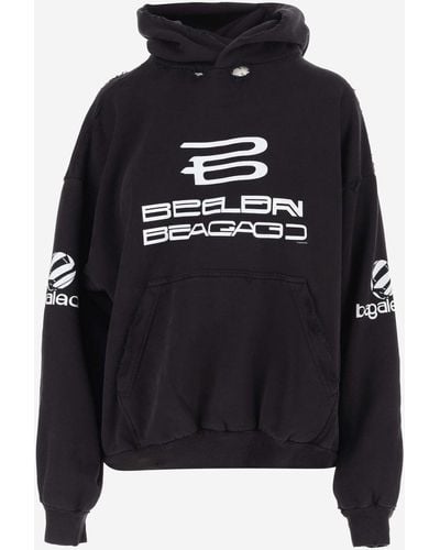 Balenciaga Cotton Sweatshirt With Ai Generated Pattern - Black