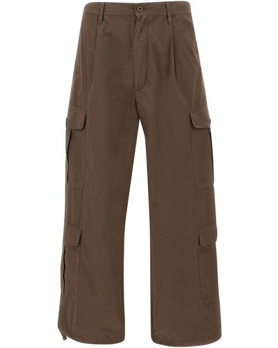 Emporio Armani Organic Cotton Trousers - Brown