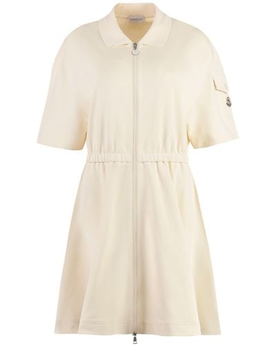 Moncler Cotton Mini-Dress - Natural