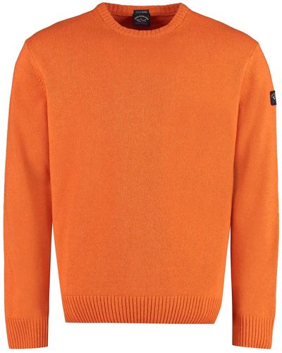Paul & Shark Wool-blend Crew-neck Sweater - Orange