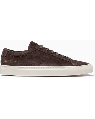 Common Projects Achilles Waxed Suede Sneakers 2386 - Brown