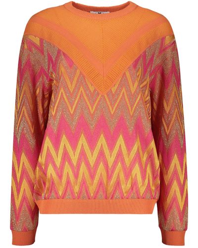 M Missoni Long Sleeve Crew-Neck Sweater - Orange