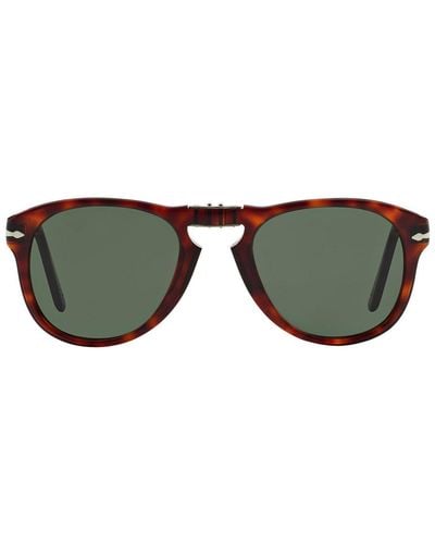 Persol 714 Round Frame Sunglasses - Black