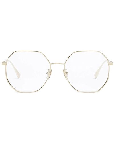Fendi Fe50053U 030 Glasses - Metallic