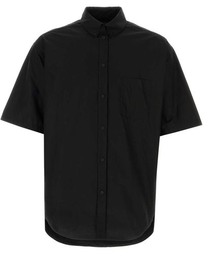 Balenciaga Poplin Oversize Shirt - Black
