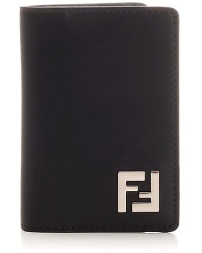Fendi Ff Squared Bifold Card Holder - White