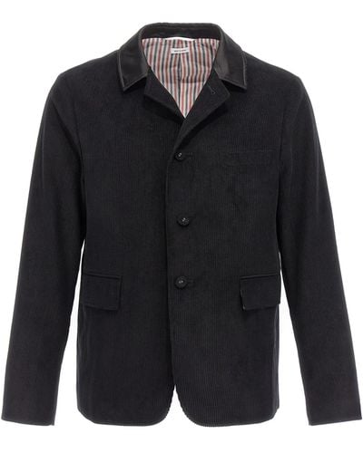 Thom Browne Corduroy Blazer Jacket Jackets - Black