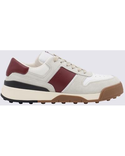 Tod's White And Brown Leather Trainers - Pink