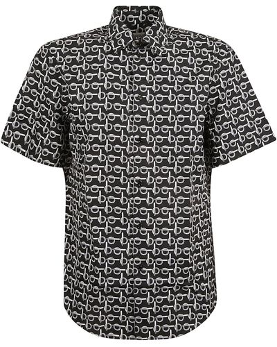 Burberry Monogram Print Polo Shirt - Black