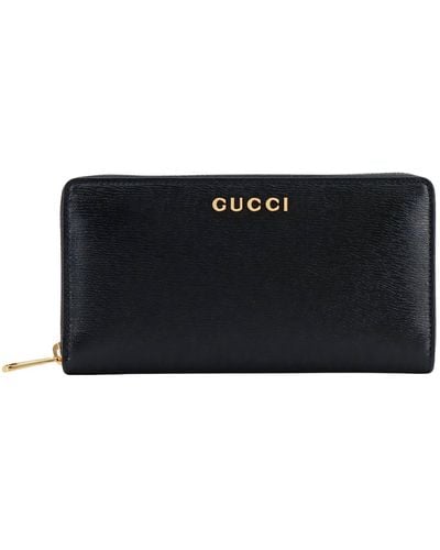 Gucci Leather Wallet With Logo - Black