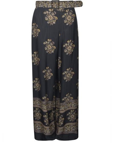 Zimmermann Belted Printed Trousers - Black