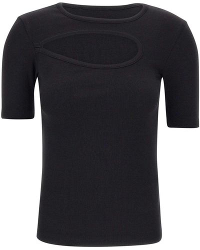 REMAIN Birger Christensen Cotton Jersey Top - Black