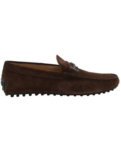 Tod's Gommino Logo Plaque Loafers - Brown