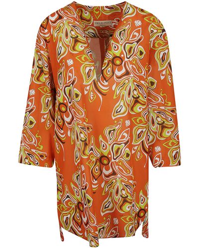 Emilio Pucci Short Length Kaftan Dress - Orange