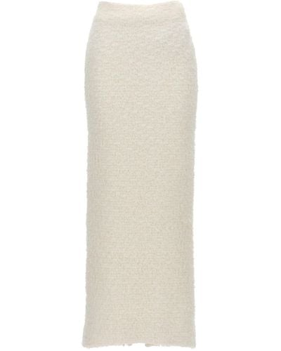 Balenciaga Tweed Long Skirt - White